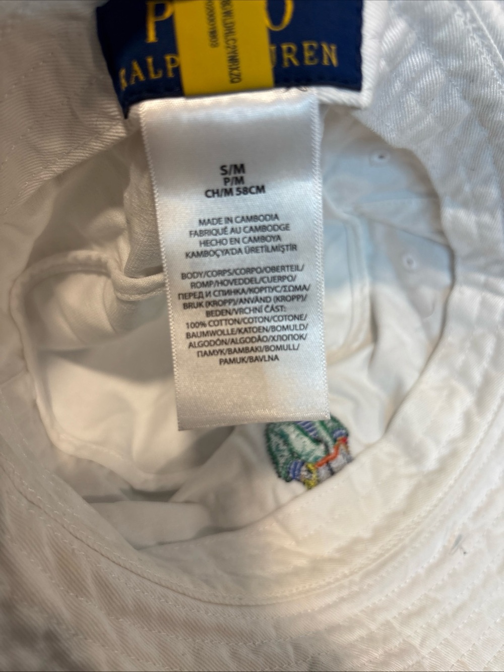 Polo by Ralph Lauren White Bear Embroidered Bucket Hat - Picture 8 of 8